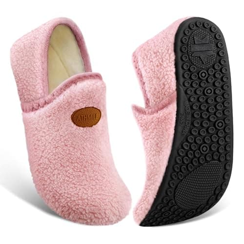 ATHMILE Mens Womens House Slippers Soft Slip-on Slipper Socks Non-Slip Indoor Outdoor House Shoes for Home Bedroom Travel Gifts for Women Men - Image 1