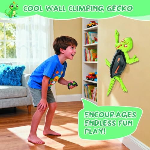 Ufilni Wall Crawler Gecko RC Toy for Age 8-13 - Realistic Remote Control Lizard Wall Climbing Toy, Birthday Gifts for Boys Age 4-8, Fun and Novelty Toys for Kids Girls & Boys - Thumbnail 3