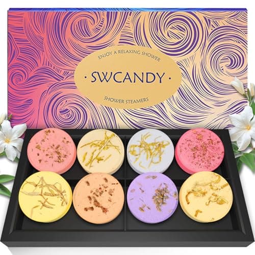 Shower Steamers Aromatherapy SWCANDY 8 Pack Mothers Day Gifts for Mom - Wife, Daughter, Grandma, Women, Sister and Teen Girls Natural Essential Oils Home Spa Self Care Stress Relief Relaxation - Image 1
