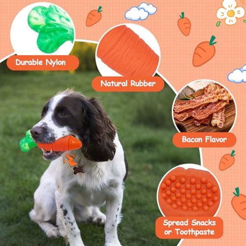 BoYoYo Tough Dog Toys for Aggressive Chewers with Squeaky, Indestructible Dog Chew Toys for Medium and Large Breeds to Keep Them Busy, Interactive Durable Dog Toy - Thumbnail 3