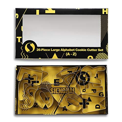 Alphabet Letter Cookie Cutter Set (A - Z)- 26 Pcs Large Stainless Steel Letters Fondant Cutter Set Biscuit Dough Mold Tools for Birthday, Christmas, New Year and Holiday Party Decorations (Gift Box) - Thumbnail 3