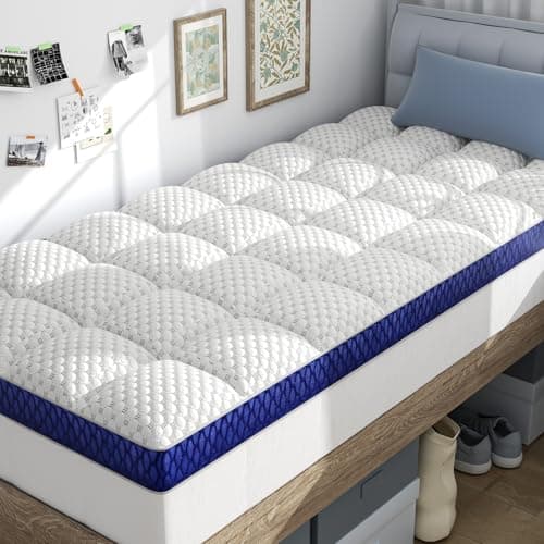 BEDELITE Dorm Room Essentials Twin XL Mattress Topper for College Students Back to School 3 Inch Thick Mattress Pad, Plush Pillow Top Bed Cover, Shredded Memory Foam Filling - Image 1