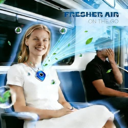 Personal Air Purifier, Chartreey Wearable Air Purifier Necklace, Ture 502 Million/cm³ High-Speed Negative Ion Generator Eliminates Dust, Smoke, Pollen, Maintenance Free(Sapphire Blue) - Thumbnail 5
