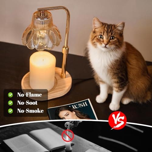 Celegete Candle Warmer Lamp with Timer and Dimmer-Adjustable Height Candle Lamp Warmer,New Home Gift Ideas,Brithday Gifts for Women Mom,Candle Light Warmer,Home Decor - Thumbnail 3