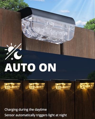 Herzila Solar Step Lights Outdoor, 12 Pack Solar Fence Lights, LED Waterproof Deck Lights for Outside, Step, Fence, Deck, Stair, Pool and Yard, Warm White - Thumbnail 5