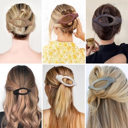 Flat Hair Clip 6 pcs Lay Down Claw Clips Hair Accessories for Women -Basic - Thumbnail 6