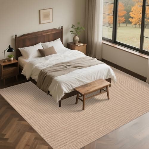 Arvenchy Easy Jute Rug 8x10: Indoor Outdoor Natural Boho Area Rugs for Living Room Patio Washable - Farmhouse Neutral Contemporary Large Carpet for Bedroom Dining Room Backyard Office Non Slip - Thumbnail 6