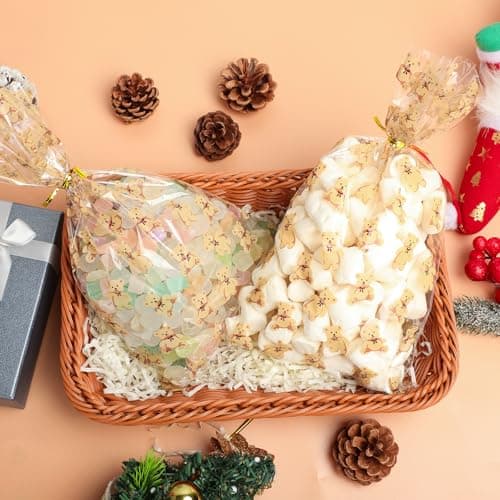 Docvania Clear Bear Cellophane Treat Bags Plastic Gift Bag 100 pcs 7 X 12 Clear Bear Cookie Bags with Ties Goodie Candy Bag Suitable for Birthday, Baby Shower , Boy Girl Party Favors ,Valentine's Day, and Holiday Parties - Thumbnail 6