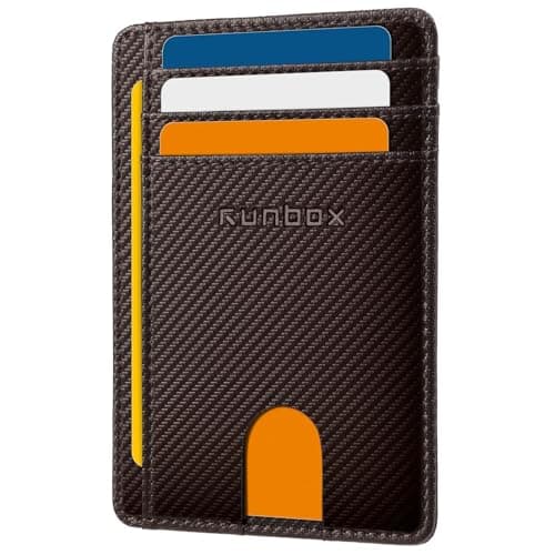 RUNBOX Slim Minimalist Front Pocket RFID Blocking Leather Wallets for Men and Women Card Holder Wallets Gifts for men - Image 1