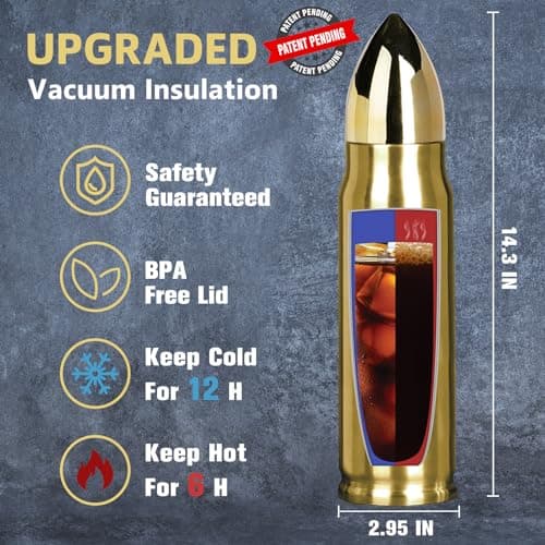 Funslive Birthday Gifts for Men - 34 oz Gold Tumbler Cup - Fishing Hunting Camping Mens Gift Ideas - Gifts for Men Who Have Everything - Dad Men Husband Him - Mens Easter Stocking Stuffers 2026 - Thumbnail 3