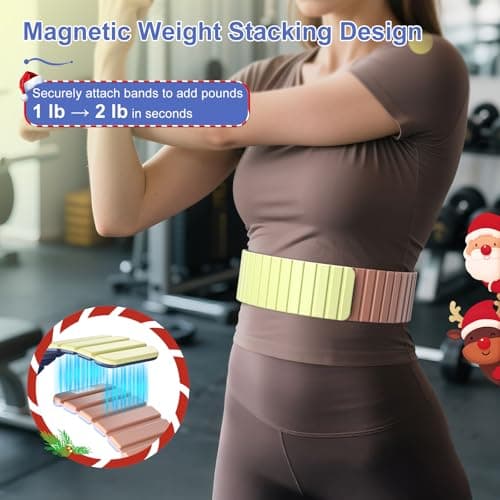 Lxlivn Wrist Weights, Ankle Weights for Women, 2 Pack (1.1LB Each)–Stackable Magnetic, Silicone (Waterproof), Non-Slip, Easy Wear, Adjustable (Men & Women), Ideal for Jogging/Yoga & More - Thumbnail 5