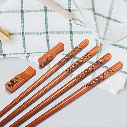 Chopstick Reusable Chinese Panda Chopsticks with Holder and Carrying Bag Chinese Traditional Stylish Set（2 Pairs） - Thumbnail 2
