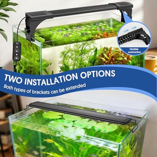 QZQ LED Aquarium Light, 24W Fish Tank Light with 24/7 Lighting Mode, Timer, DIY Mode, Adjustable Brightness, Full Spectrum Aquarium Plant Light with Extendable Brackets for 14-20 Inch Fish Tank - Thumbnail 5