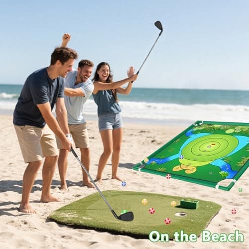 VQRZG Golf Chipping Game – Portable Yard Practice Set, Indoor & Outdoor Lawn Play for Adults and Family, Backyard, Beach, Office Party, Golf Gifts for Men (Chipping Game+2 Golf Clubs) - Thumbnail 6