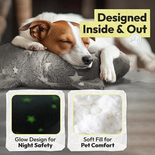 POMESEA Dog Calming Pillow, Glow in The Dark Dog Put Head on, Soft Question Mark Pillows for Dogs, Kids, Adults, Washable Dog Bed Pillow, Cozy Dog Body Pillow (L Gray) - Thumbnail 4