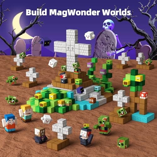 GobiDex Magnetic Blocks Kids Toys for Boys Girls 3+, Build MagWonder World with Zomblock Magnets Cubes, Upgraded STEM Game-Based Building Sensory Gift for Birthday - Thumbnail 3