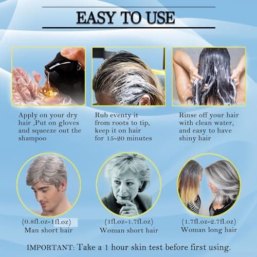 CSFDXD Herbal Dark Brown Hair Coloring Shampoo for Women and Men - 3 in 1 for Gray Coverage, 100% Gray to Brown Hair Color, 500ml - Thumbnail 6