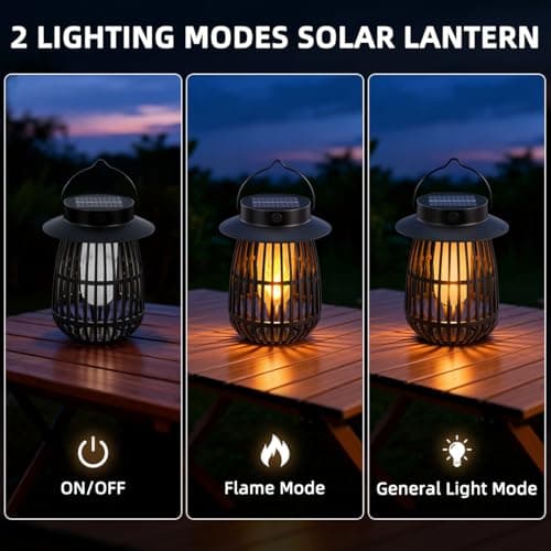 2026 Gen2 Flame Solar Lantern Outdoor Lights, 4Pack Hanging Lantern Decorative with Flickering Flame, Solar Powered Lanterns for Outdoor Decorations - Thumbnail 6