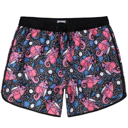 CoozySphere Mens Swim Trunks 5" Swim Shorts Vintage Bathing Suits with Mesh Lining 80s 90s Retro Swimwear Board Shorts S - Image 1