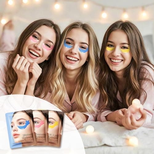 30 Pairs Under Eye Patches,Tri-color Star Under Eye Mask Patches for Sleepover Party,Cooling Eye Patches for Puffy Eyes and Dark Circles,Blueberry+Watermelon+24K Gold Hydrogel Overnight Eye Patches - Thumbnail 4