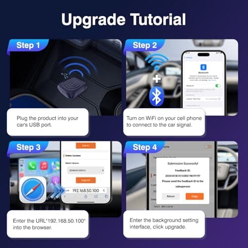 CarlinKit MiNi Ultra Wireless CarPlay & Android Auto Adapter - Plug & Play USB-A/USB-C Upgrade for Wired Cars | Retains OEM Mic, Sound Quality & Controls | OTA Updates - Thumbnail 6
