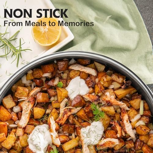 SNOWCLAD Wok, 13 Inch Hybrid Woks & Stir-fry Pans Nonstick, Non Toxic Stainless Steel Wok Pan with Lid, Dishwasher Induction Oven Broiler Safe, PFOA Free Cookware Non Stick - Thumbnail 2