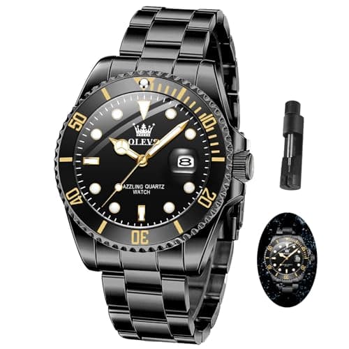 OLEVS Dress Watches for Men Waterproof Dial with Day Date Big Black Face Men's Wrist Watches Luxury Analog Quartz Reloj para Hombre - Image 1