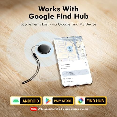 Bluetooth Tracker 4-Pack for Android & Samsung with Case, Smart Tag Item Finder for Keys Wallet Luggage, IP66 Waterproof, 365-Day Battery, Works with Google Find Hub (Black) - Thumbnail 2
