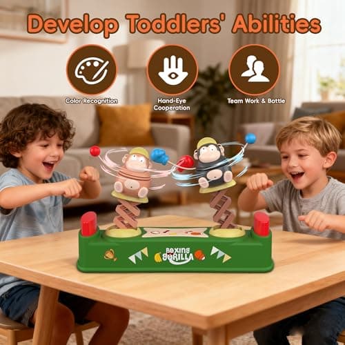 BDuck Board Games, Toddler Game Boxing Gorilla Punching Kids Toys, Educational Toys Preschool Games for Kids 4-6, Family Game 2 Players Children Aged 4 and Up - Thumbnail 2