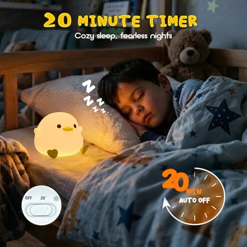 UNEEDE LED Cute Bean Duck Night Light, DoDo Duck Silicone Nursery Night Light Squishy Dimmable Rechargeable Table Bedside Lamp with Touch Sensor for Bedrooms, Living Room Unique Dorm Decor Gift Toy - Thumbnail 4