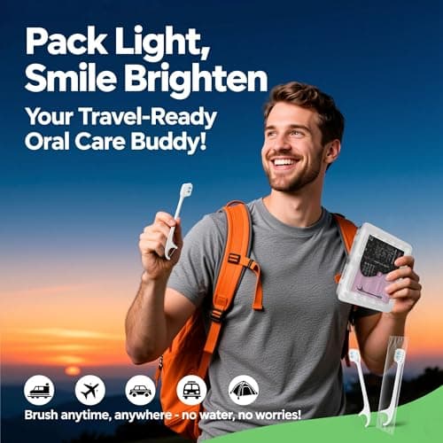 Pinkart Mini Disposable Toothbrushes with Toothpaste, Pre-Pasted Travel Toothbrush with 2 Mint Beads, Individually Wrapped Single-Use Toothbrush for On-the-Go & Travel (48 Count) - Thumbnail 2