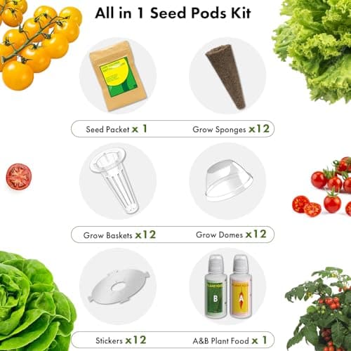 LYKO Low-Calorie Salad Seed Pods for AeroGarden, Ahopegarden, iDOO Hydroponics Growing System, 350 Seeds+ Including American Fast Lettuce, Buttercrunch Lettuce, Red Tomato, Golden Tomato (12-Pods) - Thumbnail 4