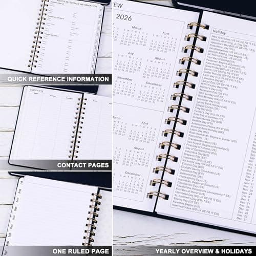 2026-2027 Planner - Weekly & Monthly Planner 2026-2027 with Twin-Wire Binding, July 2026 - June 2027, 6.3" x 8.4", Hardcover with Monthly Tabs, Back Pocket, Thick Paper - Blue - Thumbnail 5
