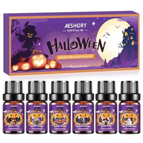Halloween Fragrance Oil Set, Fall Essential Oils for Diffuser, Candle & Soap Scents, Trick or Treat, Zombie's Garden, Greepy Carnival, Headless Horseman, Scarlet Witch, Ghost Autumn Scented Oil Gift - Image 1