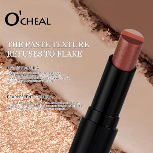 O'CHEAL Three Color Gradient Eyeshadow Stick Matte Shimmer Waterproof Long-lasting Crease-proof & easy to apply, suitable for dailymakeup touch-ups，Eye shadow pen for Make Up 03#Fine Glitter Orange - Thumbnail 5