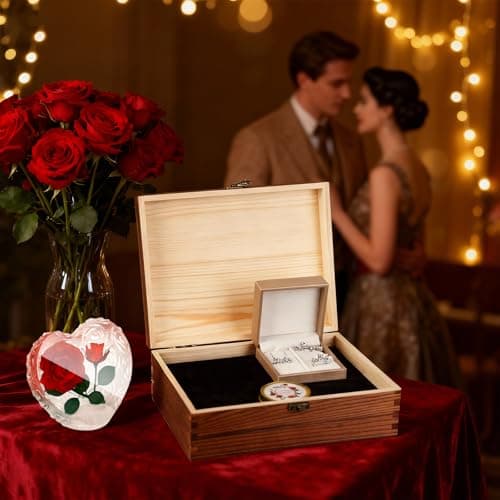 Preserved Roses with Necklace Set & Scented Candle, Mother's Day Gifts for Women Mom Romantic Eternal Flowers Rose Birthday Gift for Wife Girlfriend Daughter on Valentine's Anniversary - Thumbnail 6
