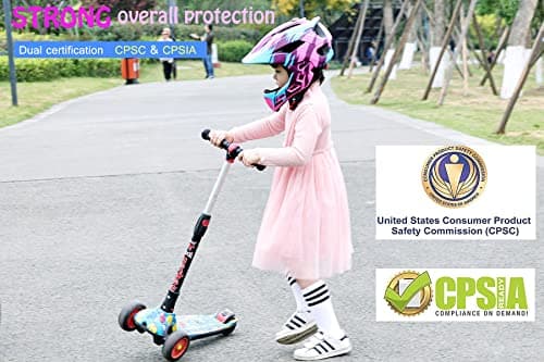 Natuway Toddler and Kids Full Face Helmet, Girl and Boy BMX Multi-Sport Detachable Mountain Dirty Bike Helmet Around 3-12 Years Head Circumference. - Thumbnail 5