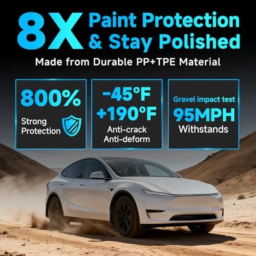 Mud Flaps for Tesla Model Y Juniper 2025-2026, Model Y Juniper Accessories All-Weather Mud Guard Body Kits, Tesla Model Y Mud Flaps 2025 2026, No-Drill Thick & Durable Splash Guards (Set of 4) - Thumbnail 3