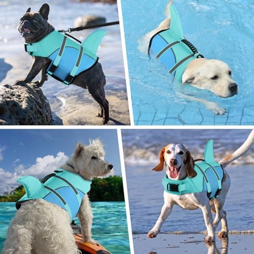 Doglay Shark Dog Jacket - Ripstop Life Vests for Swimming Boating with Rescue Handle & Adjustable Fit for Small to Large Dogs - Thumbnail 6