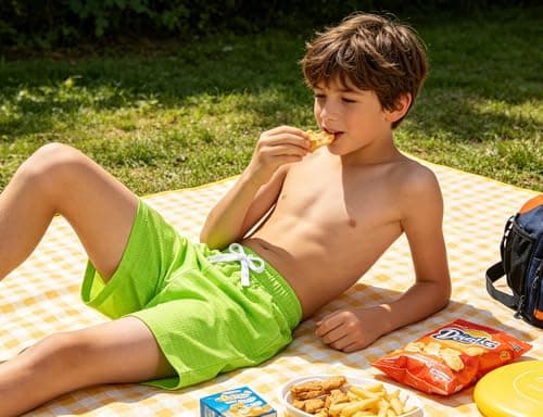 Cozople Boys Athletic Shorts Quick Dry Mesh Lightweight Basketball Shorts for Kids with Elastic Waist Drawstring Green Deep Side Pockets for Camp Sports Running - Thumbnail 2