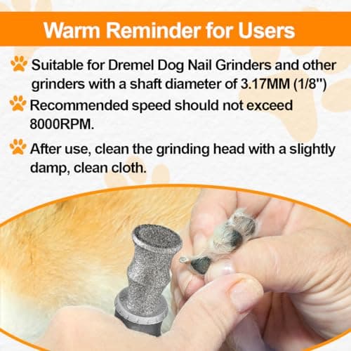 Diamond Rotary Pet Nail Grinder Bits Dog Nail Grinder Replacement Head -5PCS 1/8" Replacement Grinder Wheel for Animals Nail Care(Mixed) - Thumbnail 6