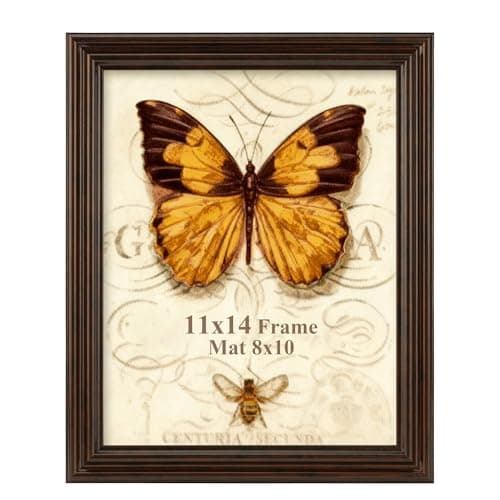 Splinterix 11x14 picture frame, 2 Pack Photo Frame for Wall or Tabletop Display, Ornate Vintage 11 x 14 Picture Frames with Real Glass, Display Poster 8x10 with Mat or 11x14 without Mat for Antique Déco, Brown - Image 1