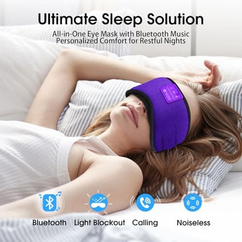 LOVE EYE Sleep Headphones Bluetooth 5.4 Sleeping Eye Mask Wireless Music Earphones with HD Speakers for Side Sleepers Total Blackout Cotton Mask for Travel, Home, Office, Unique Gifts - Thumbnail 2