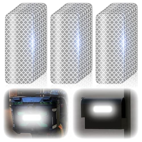 Cosygo 20 Pcs Super Reflection Reflective Stickers, 3.15" X 1.18" Outdoor Waterproof White Safety Reflective Tape for Car Bike Mailbox Helmet