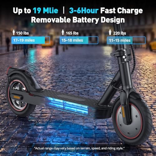 Electric Scooter for Big Kid, Escooter with 350W Motor, 3 Speed & 21-Mile Range, 8.5" Pneumatic Tires & Drum Brakes, Foldable Commuting Electric Scooter for Adults - Thumbnail 4