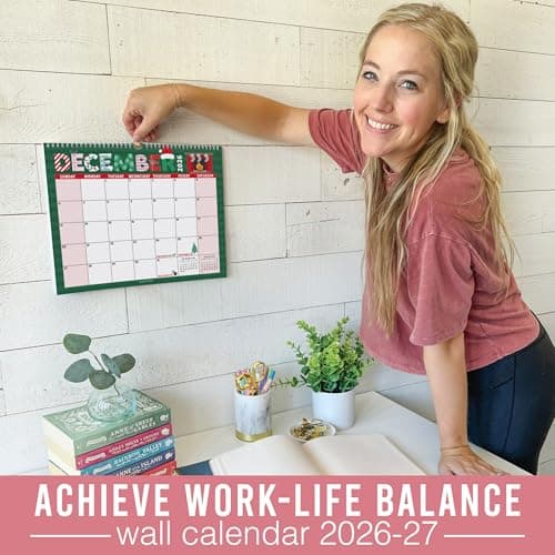 2026 Calendar Wall - 2026 Wall Calendar Large, 18-Month Hanging Calendars for School, Home & Office, Academic Monthly Calendar from January 2026 to June 2027, Back to School Teacher Gifts - Thumbnail 2