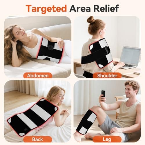 Puroth Red Light Therapy Mat for Body 24"x12" with 242 LEDs (726 Chips), 660nm Red and 850nm Near Infrared Light Therapy Pad, 3 Modes, 5 Brightness Levels for Back Waist Legs Abdomen Knee Shoulders - Thumbnail 2