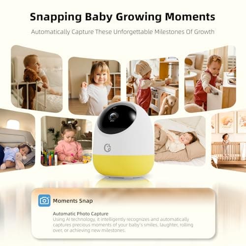 Ellie Pro Baby Monitor with Camera and Audio,5'' IPS 2K UHD Resolution,6000mAh Battery, Remote Pan-Tilt-5X Zoom, 2-Way Talk,No WiFi, Night Vision, Virtual Fence 24hr Play Back and 1000ft Range - Thumbnail 6