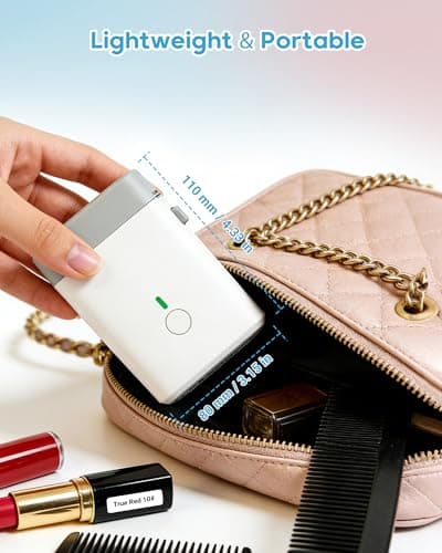 ORGBRO Label Maker Machine with Tape, DX1 Portable Bluetooth Label Printer for Home Office Organization, Support Pre-Cut & Continuous Labels, Inkless Thermal Small Labeler for School Kitchen, White - Thumbnail 5