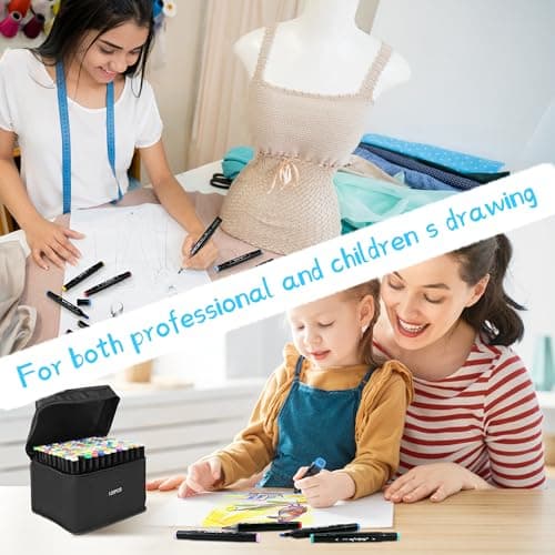 HomFilix Alcohol Markers, 120 Colors Dual Tip Art Alcohol Markers Set - Perfect for Coloring, Drawing, Sketching, Card Making and Illustration, Perfect for Adults - Thumbnail 5